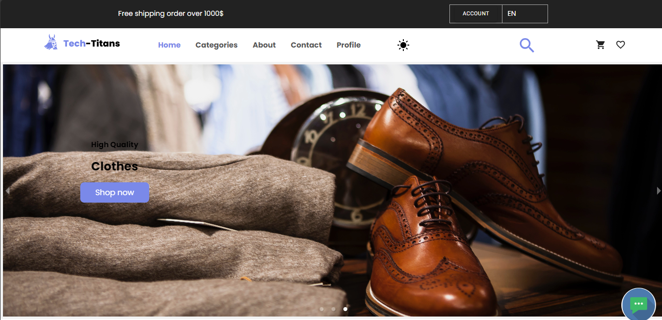 screenshot of tech-titans e-commerce